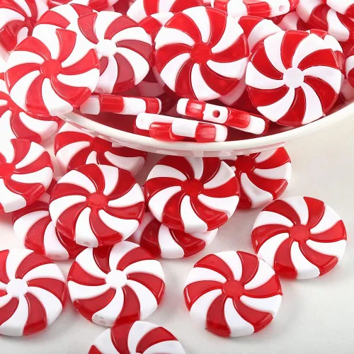 Vista 2 de Bastón de Caramelo de Navidad 48 piezas Rojo y Blanco Adornos Colgantes de Menta para Árbol de Navidad para Decoración de Casa Fiesta de Navidad