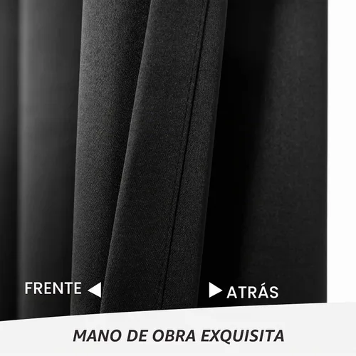 Vista 3 de MYSKY HOME Cortinas opacas negras para dormitorio, cortinas opacas de 84 pulgadas de largo para sala de estar, 2 paneles con aislamiento térmico