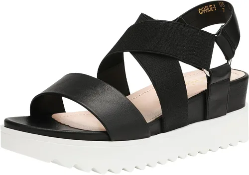 Vista 15 de DREAM PAIRS - Sandalias de plataforma con tacón de cuña, punta abierta y correas en el tobillo para mujer