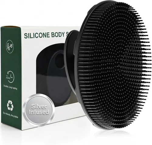 Vista 11 de INNERNEED Cepillo de ducha de silicona suave de grado alimenticio, negro+
