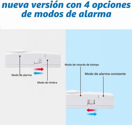 Vista 2 de WSDCAM Alarma de puerta y ventana para el hogar, sistema de seguridad, alarma magnética, recordatorio de cierre de puerta, 110 dB, modo 4 en 1
