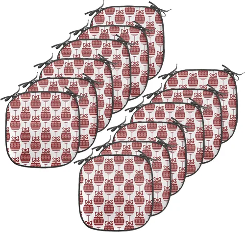 Vista 90 de Ambesonne Flamingo - Cojín de asiento para silla, diseño de fantasía exótica con elementos de vida silvestre hawaiana en colores pastel, acolchado