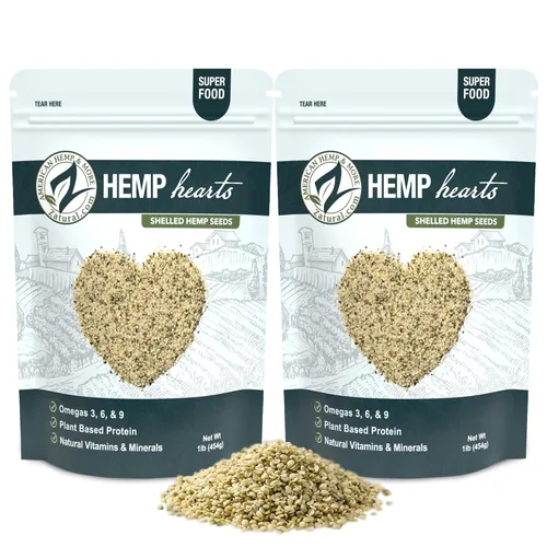 Vista 8 de Zatural Hemp Hearts - Semillas de cáñamo 100% puras sin cáscara cruda, cultivadas naturalmente, sin OMG, proteína vegetal vegana rica en omega