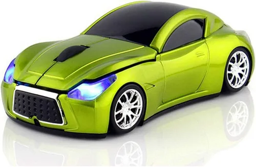 Vista 8 de Ai5G Ratón de coche de carreras inalámbrico Ratón en forma de coche deportivo 2.4GHz Luz LED Decoración de superficie brillante Escritorio Portátil