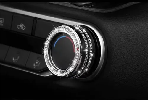 Vista 4 de CONGCONG para Nissan Sentra Bling Botón de Control de Clima AC Cristal Accesorio Tapa de Perilla Interior Compatible para Nissan Sentra 2020-2022
