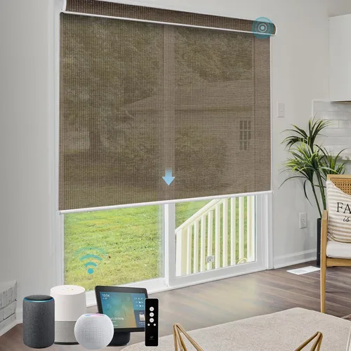 Vista 12 de SmartWings Persianas motorizadas con 5% de apertura, funcionan con Homekit Z-Wave Alexa SmartThings Google, persianas inteligentes con filtro de luz