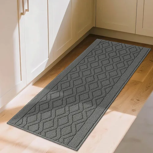 Vista 62 de COSY HOMEER Tapete de cocina antideslizantes, absorbentes para el piso, alfombra de cocina lavable, tapete de pie para fregadero, alfombra de Beige