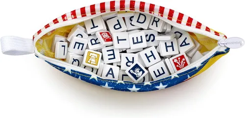Vista 3 de Bananagrams Juego de mesa familiar de edición temática de estrellas y rayas
