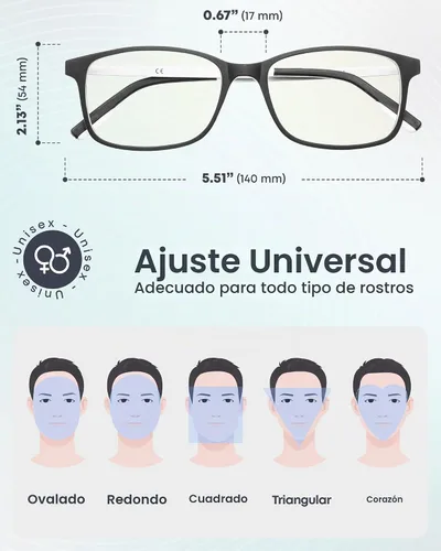 Vista 4 de Prospek Blue Light Blocking Computer & Reading Glasses, 0.00 to +3.00 Blanco - Negro