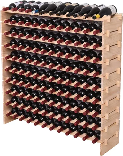 Vista 3 de Estante de vino de madera portátil de 6 botellas de escritorio independiente de escritorio de la encimera (estilo retro)