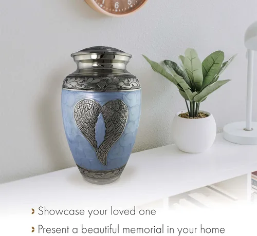 Vista 8 de Urna de Cremación Ángel Azul para Cenizas de Adulto Masculino - Urnas de Cremación Personalizadas para Cenizas de Hombre Adulto Urnas Decorativas