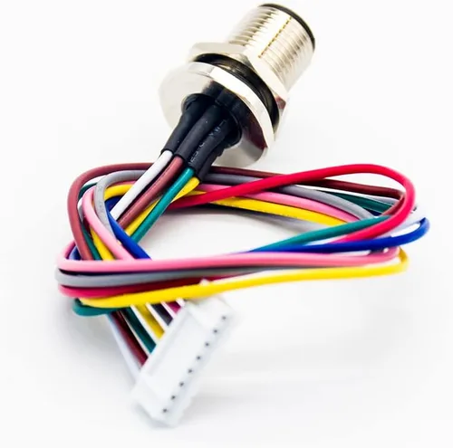 Vista 3 de Elecbee Código masculino del conector A del soporte del panel de M12 8Pin con los alambres terminales los 30CM AWG24 para la señal y el escudo