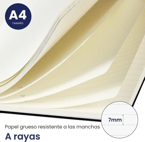Vista 2 de Taja Diario Grande con Líneas en Espiral para Mujeres, Cuadernos de 8.5" x 11" para Trabajo con Rayado Universitario, Cuadernos A4 Estéticos Bonitos