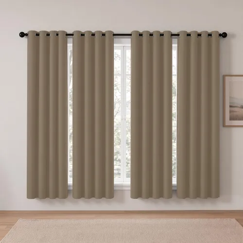 Vista 145 de Cortinas de oscurecimiento de habitación de 45 pulgadas de largo para dormitorio y sala de estar, cortinas térmicas aislantes con ojales