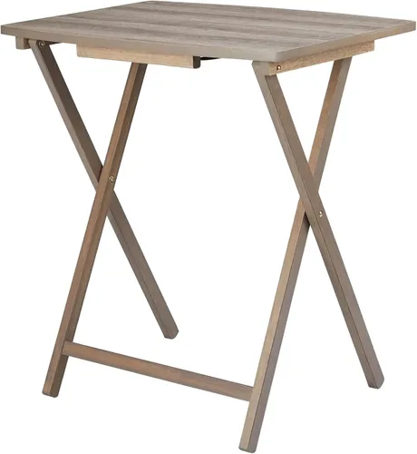 Vista 4 de Juego de 5 mesas plegables XL de gran tamaño (4 bandejas, 1 soporte), bandejas para comer de 4 con soporte, mesa de comedor plegable