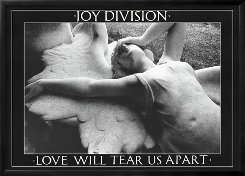 Vista 2 de AllPosters Póster musical para pared, diseño de Joy Division (Love Will Tear Us Apart), marco negro, 33 x 22 pulgadas