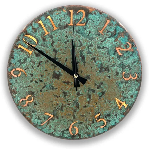 Vista 12 de Reloj de pared de cobre puro hecho a mano para decoración del hogar, reloj decorativo para sala de estar, dormitorio y cocina, arte mural decorativo