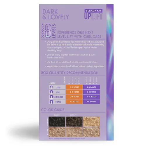 Vista 6 de SoftSheen -Carson Interbeauty Dark and Lovely® Uplift - Kit de blanqueamiento con polvo, revelador y tóner para cabello rubio