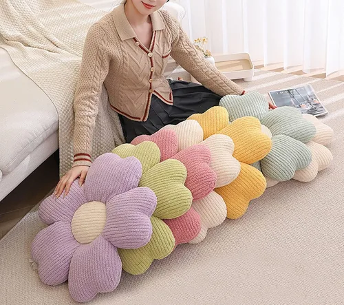 Vista 6 de Almohada en forma de flores Almohada con flores en La silla Cojines decorativos para el hogar cojines de flor de cerezo (45 * 45, rosa)