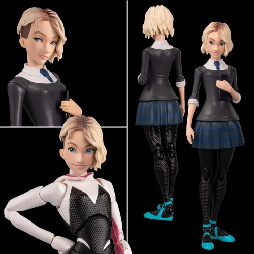 Vista 7 de Spider-Man: Spider-Bath SV Action Spider Gwen y Spider Ham, sin escala, ABS y PVC, figura de acción completa prepintada