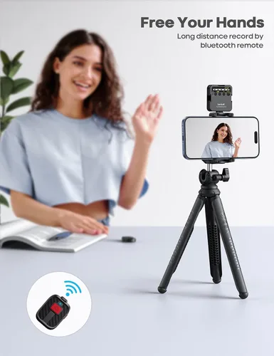 Vista 4 de Trípode Lamicall para Cámara - Trípode Flexible 3 en 1 para iPhone con Control Remoto Inalámbrico - Soporte de Trípode para iPhone para Grabación