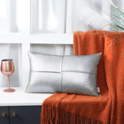 Vista 110 de BRAWARM Fundas de Almohada Decorativas de Cuero Sintético 12 X 20 Pulgadas, Fundas de Almohada Lumbar de Cuero Naranja Paquete de 2, Almohadas