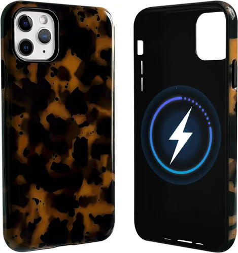 Vista 74 de NITITOP Funda magnética compatible con iPhone 11, compatible con MagSafe lindo diseño estético de leopardo ámbar tortuga para mujeres, hombres