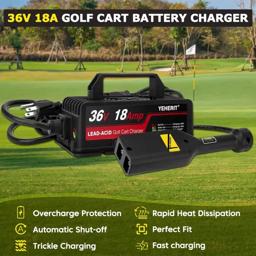 Vista 5 de Cargador de batería de 36 V 18 A compatible con carritos de golf EZGO TXT con enchufe estilo D, carga rápida inteligente para baterías de plomo