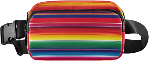 Vista 16 de Riñonera con patrón de lunares rojos y blancos para mujeres y hombres, cangurera pequeña, bolsa cruzada para exteriores, senderismo, correr, viajes
