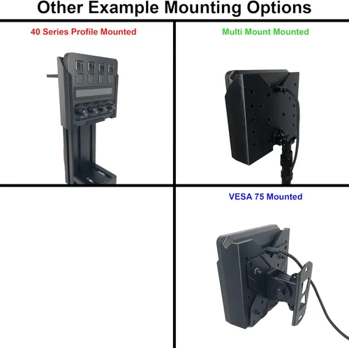 Vista 8 de Universal Mounting Bracket & Add-On Side Bracket for The Elgato Stream Deck +. Designed for Sim Racers, Flight Simulators, Streamers & Workstations.