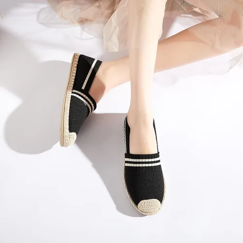 Vista 6 de BABUDOG Mocasines para mujer, zapatos de malla sin cordones, zapatos planos blancos transpirables para mujer