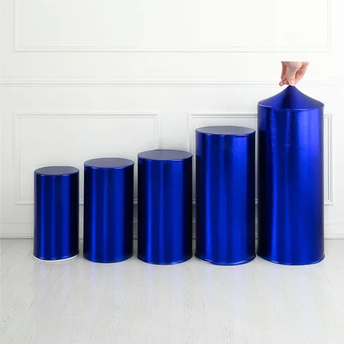 Vista 8 de Cubiertas redondas para soporte de cilindro para fiestas, cubiertas elásticas bronceadoras para pedestal, cubierta de cilindro de zócalo, 3