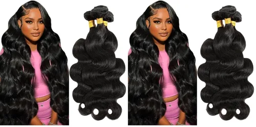 Vista 13 de CSCHS Manojos de cabello humano 12A de 22, 24, 26 pulgadas, mechones de cabello humano ondulado 100% sin procesar, extensiones de cabello virgen