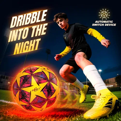 Vista 2 de Light Up Soccer Ball Glow in The Dark Size 3/4/ 5 Indoor&Outdoor Sports Gifts Birthday Ideas for 3-15+ Boys, Girls, Teens with Pre-Installed