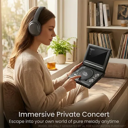 Vista 3 de Reproductor de DVD portátil con pantalla de 7.8" y giro de 270°