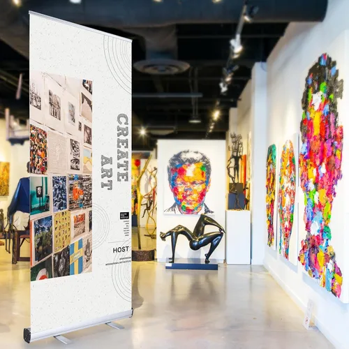 Vista 7 de Instahibit 10 unids 33 "x79" retráctil roll up banner stand pantalla aluminio estructura pop up banner para economía feria evento