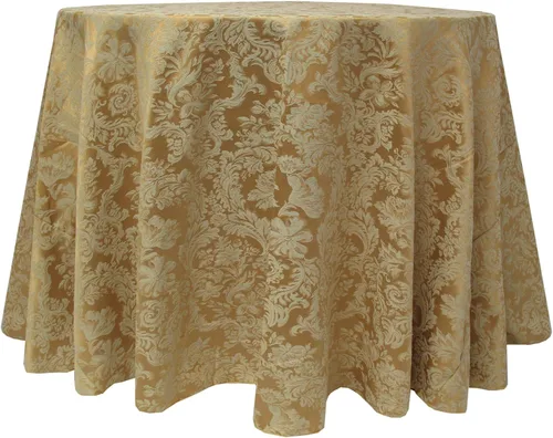 Vista 6 de Ultimate Textile Miranda - Mantel redondo de damasco (114 pulgadas), color burdeos
