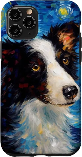 Vista 27 de iPhone 16 Border Collie Starry Night Van Gogh Border Collie Case