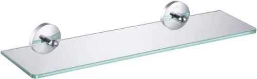 Vista 3 de Blossom Estante de vidrio templado de latón macizo Accesorios de baño Rectangular Ducha Almacenamiento de pared Cepillo de montaje en pared Níquel