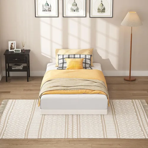 Vista 8 de SHOANED Resortes de caja de tamaño individual de 3 pulgadas - Base de colchón de perfil bajo sin ruido, base de cama de metal resistente con funda