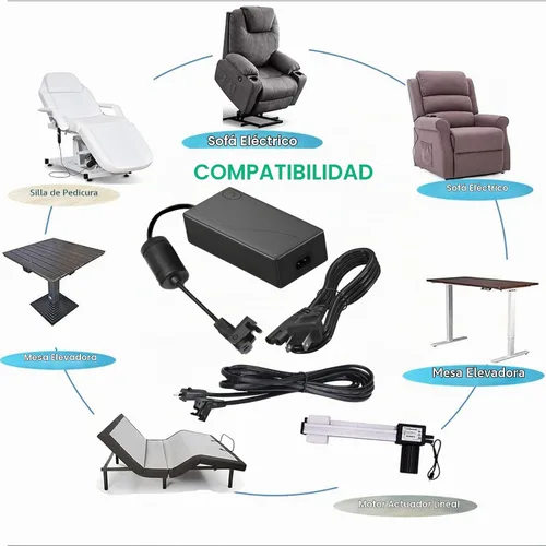 Vista 2 de Cable de alimentación universal para sillón reclinable, adaptador de corriente CA/CC reclinable de 29 V 2 A, fuente de alimentación reclinable de 2