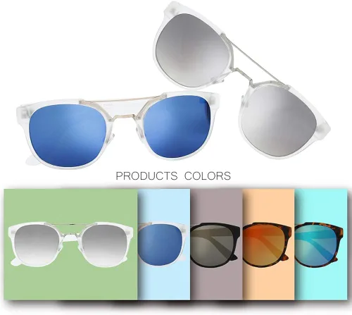Vista 5 de The Fresh Retro Vintage Crossbar Horn Rimmed Gafas de sol - Exquisito embalaje
