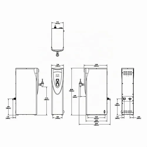 Vista 2 de BUNN 43600.0002 H5X 208V Dispensador eléctrico de agua caliente de 5 galones