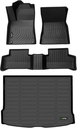 Vista 68 de HAFIDI® Juego de alfombrillas y forro de carga para Kia EV9 2024 2025 2026 (no apto para sillas de relajación), protección para todo tipo de clima