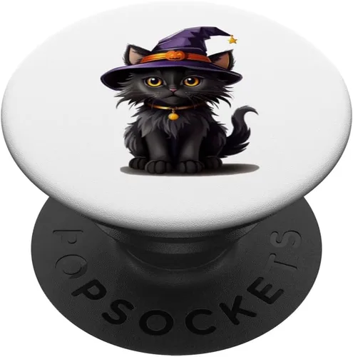 Vista 6 de Helloween pumpkin cat PopSockets MagSafe PopGrip for iPhone