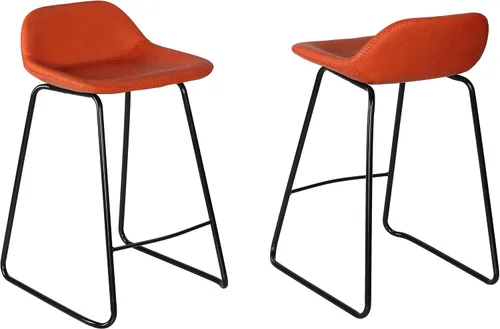 Vista 12 de Cortesi Home Ava - Taburetes de piel sintética color negro carbón (juego de 2)