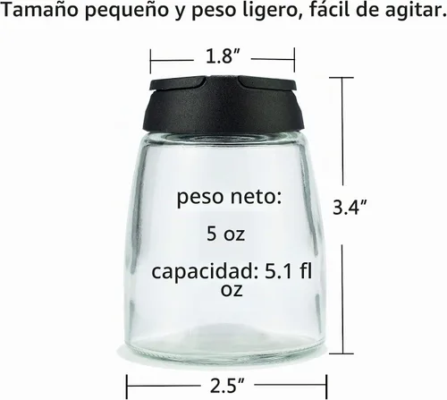 Vista 3 de MILEKE Salero y pimentero, recipientes para condimentos a prueba de humedad 150ML, paquete de 2
