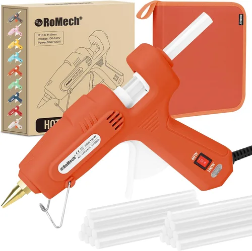 Vista 10 de Pistola de pegamento caliente de tamaño completo con potencia dual de 60/100 W y 21 barras de pegamento caliente (7/16"), pistola de pegamento