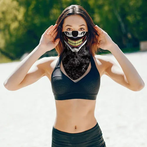 Vista 2 de Obacle Máscara facial con cordón ajustable para hombres y mujeres