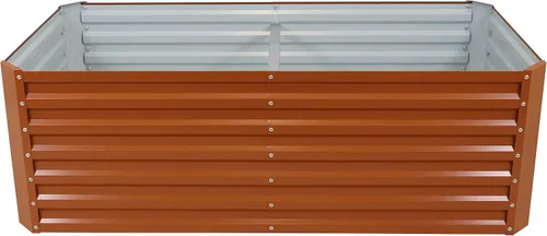 Vista 7 de Sunnydaze Cama de jardín rectangular elevada de 71 pulgadas, kit de maceta de acero Galvalume para cama de flores vegetales, color marrón